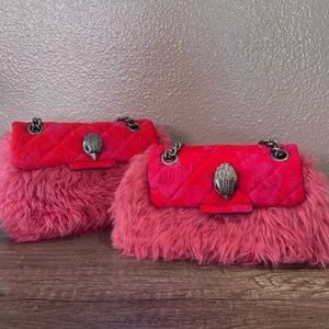 RARE Kurt Geiger BUBBLE GUM PINK Quilted/Faux Fur Mini Kensington Bags